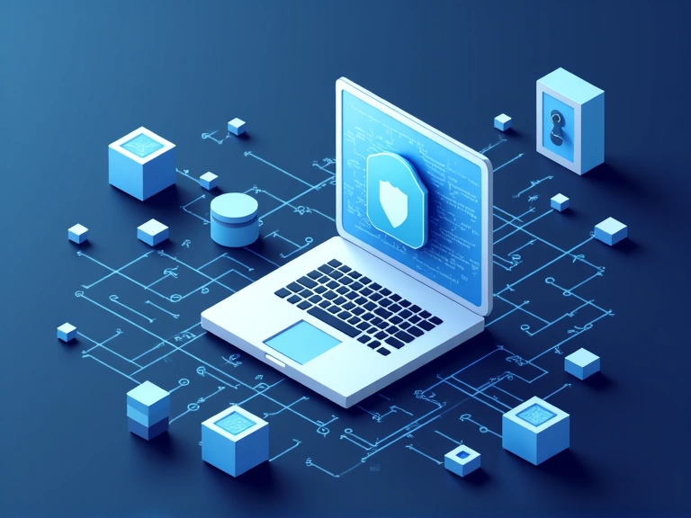 Ilustración de datos seguros y privacidad en línea